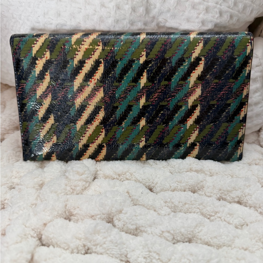 Tory Burch Multi-Color Patterned Envelope Clutch/wallet with Gold Lock - Picture 5 of 8